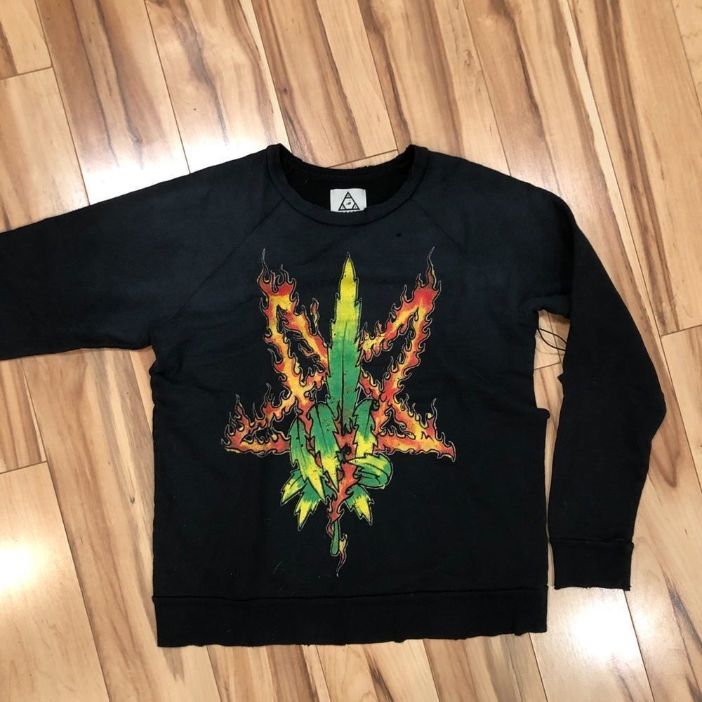 RELISTED 👹 LAST ONE 👺UNIF BURNING WEED ON FIRE RING PENTAGRAM DISTRESSED - Picture 9 of 9